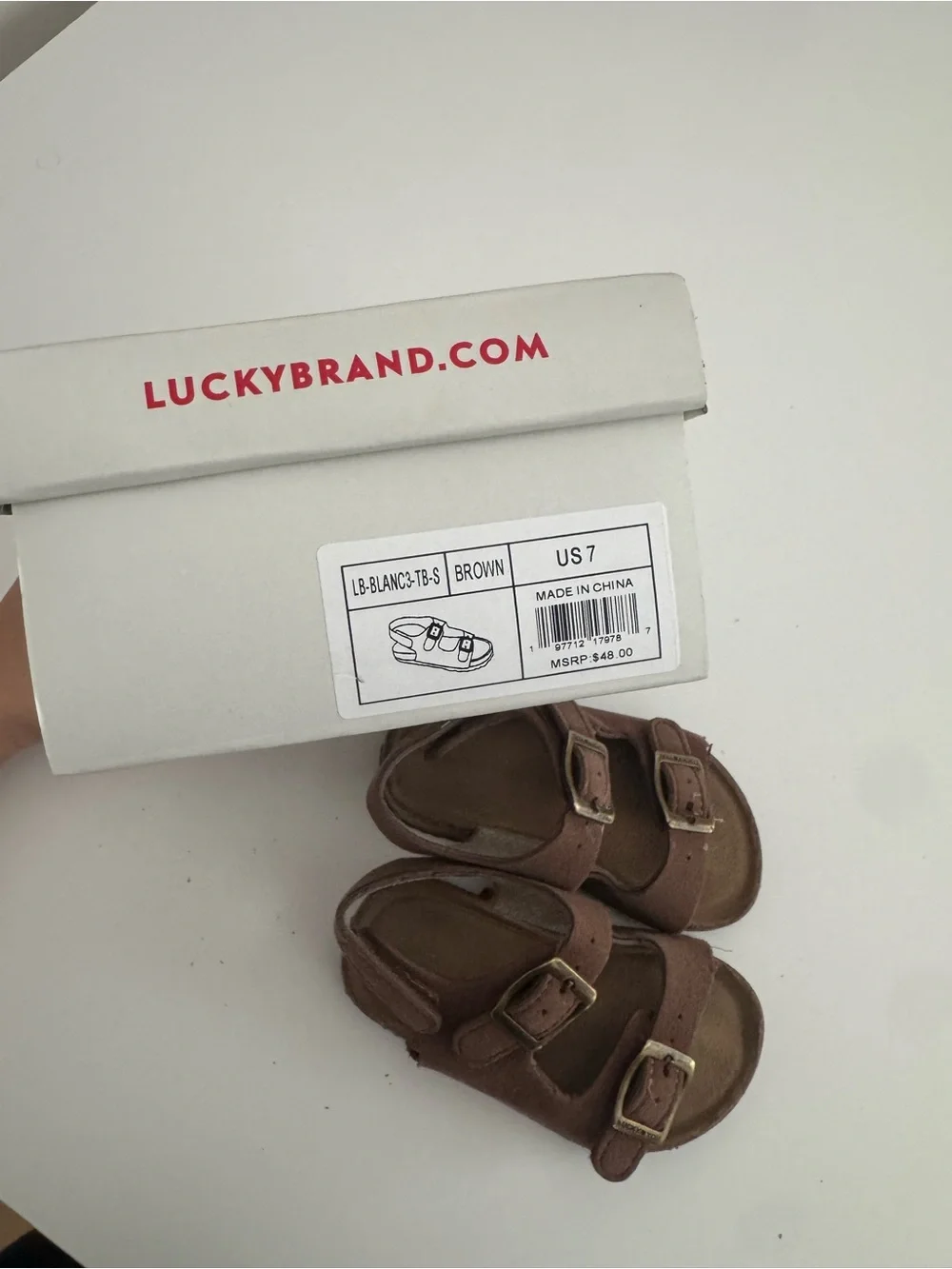 Lucky Brand Brown Double-Buckle Kids Sandals